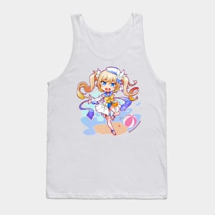 Anime Genshin impact Barbara chibi fanart in summer clothing Tank Top